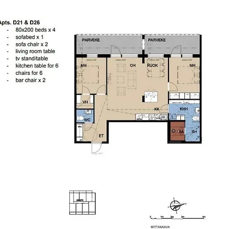 Апартаменты Brand New 2bdr With Private Sauna